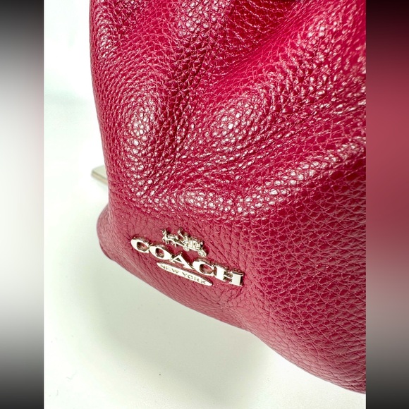 Coach Phoebe Shoulder Bag Pebble Leather in Magenta Red - Picture 6 of 16